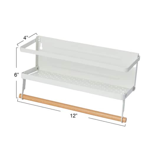 Household Essentials 12" Metal Spice Rack with Paper Towel Holder